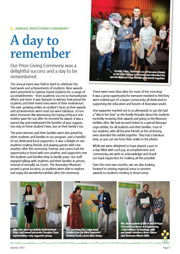 Page 3 of Brighter Futures, Autumn 2022