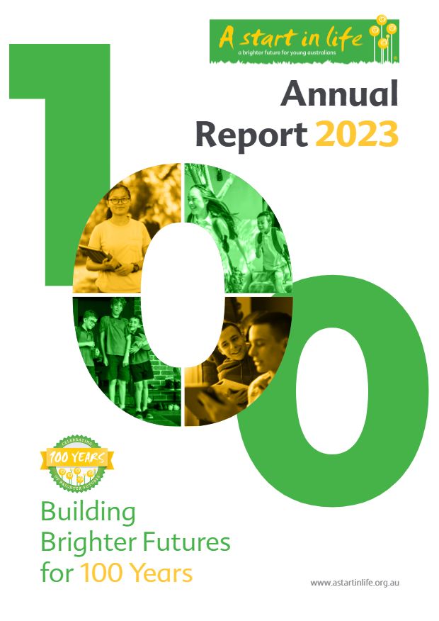 Cover of the A Start in Life Annual Report 2023