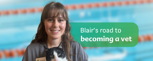 Blair, a final year veterinary student supported by A Start in Life