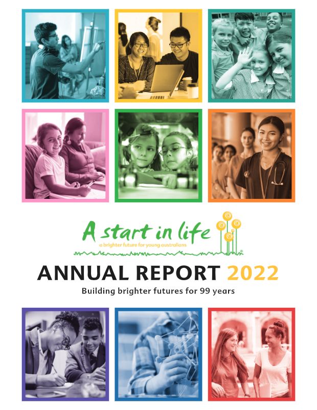 Cover of the A Start in Life Annual Report 2022