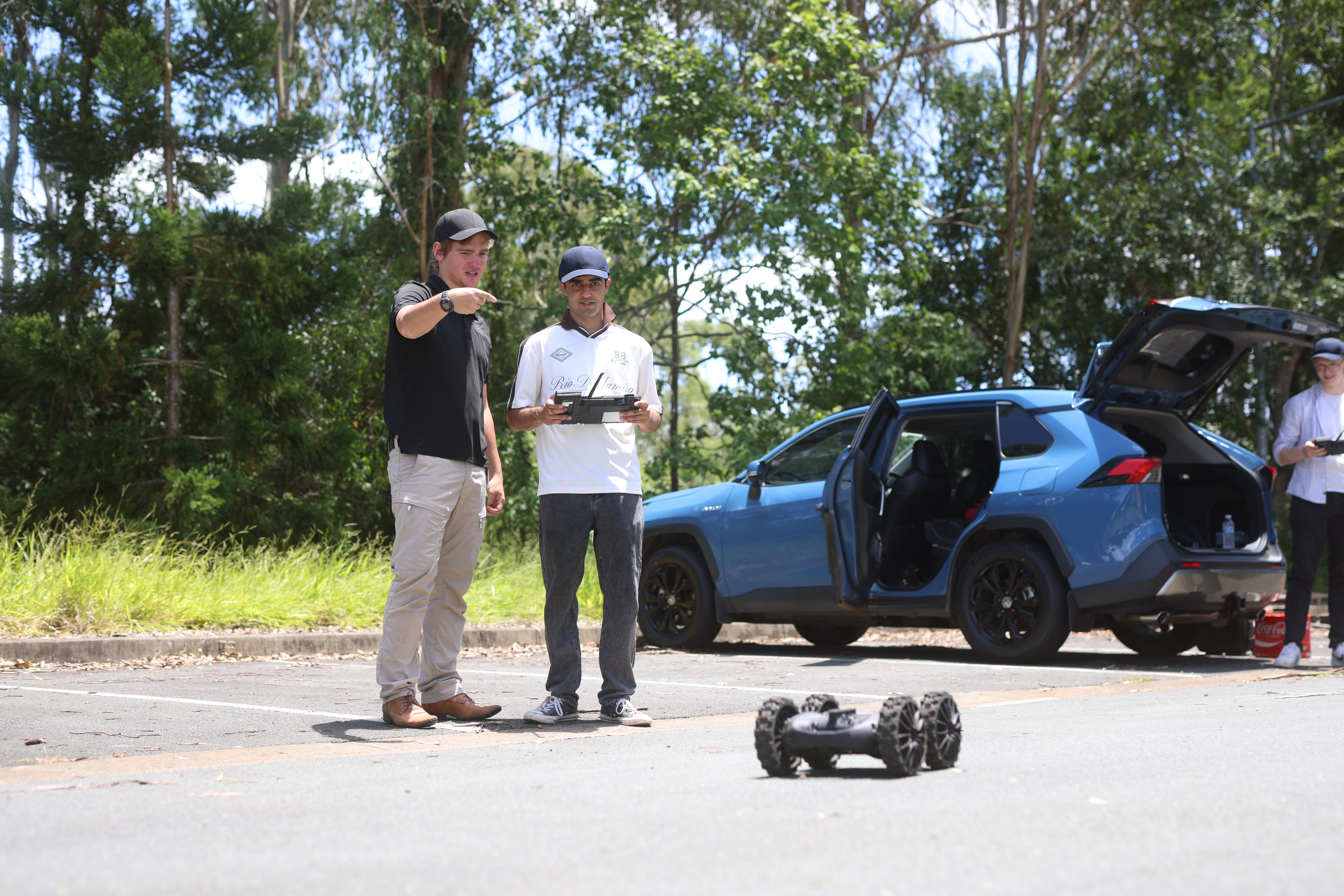 Student Playing with a drone